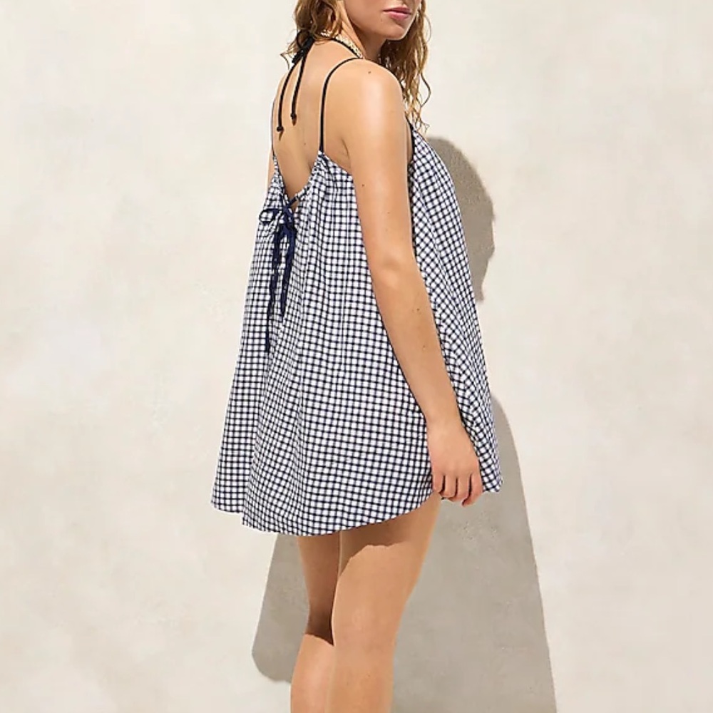 J Crew Swingy tie back beach dress in linen cotton blend - Picture 2 of 5